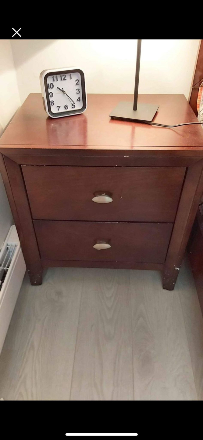 Wooden dresser with mirror & 2 side tables - photo 3