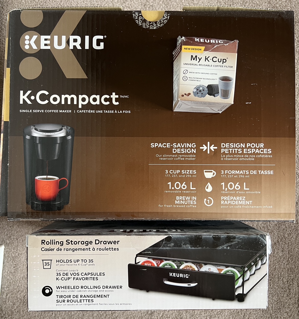 Keurig coffee machine, capsule storage box, k-cup thumbnail