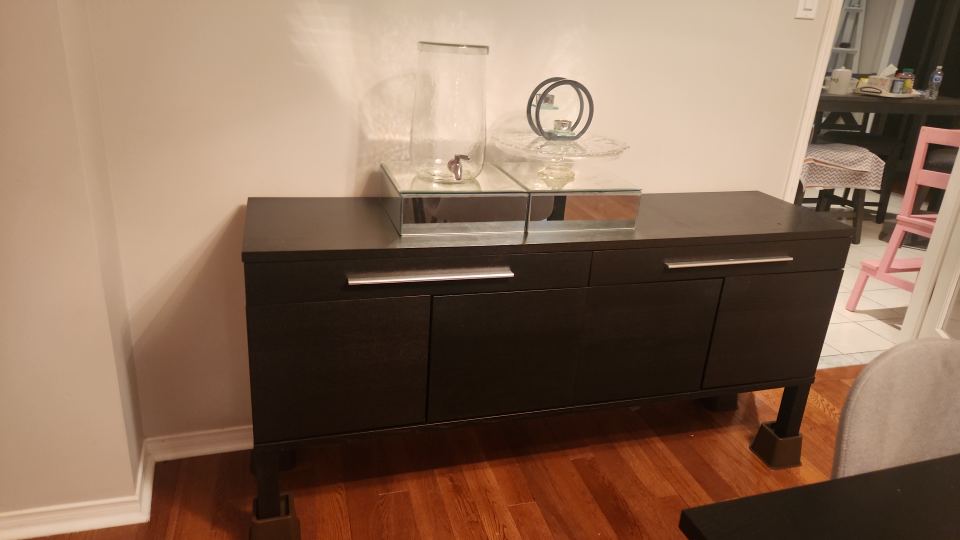 dining table ikea with extension and 6 upholstered chairs - photo 2