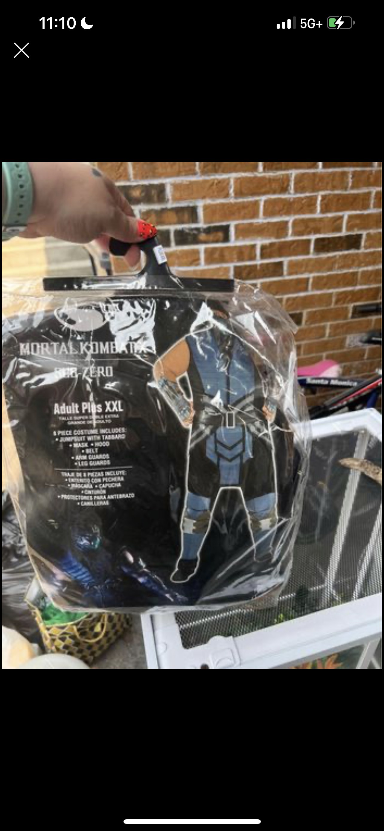Sub zero costume men's xxl