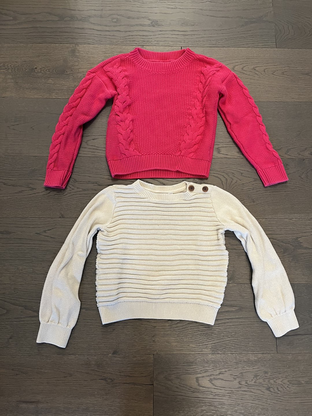 Gap girls pink and creme sweaters sz 10 NWT $20ea image indicator(2)