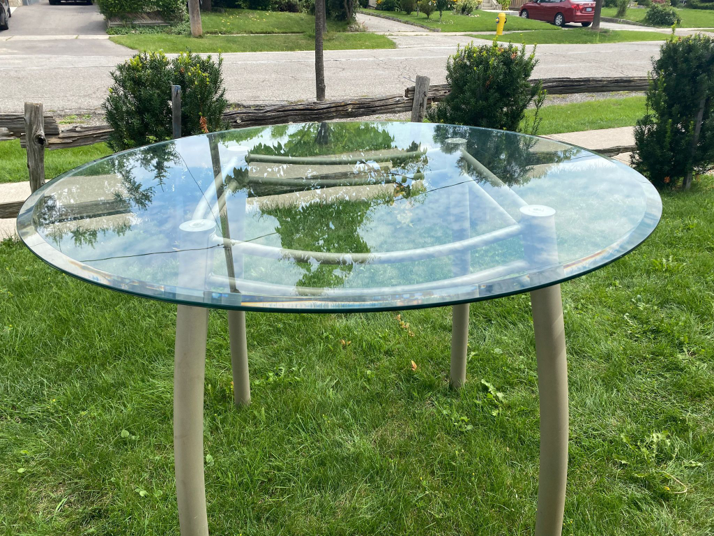 glass dining table set