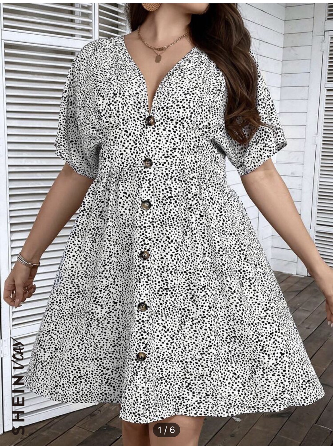 Dalmatian print dress thumbnail
