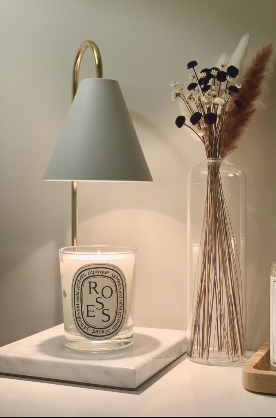 White marble Candle lamp