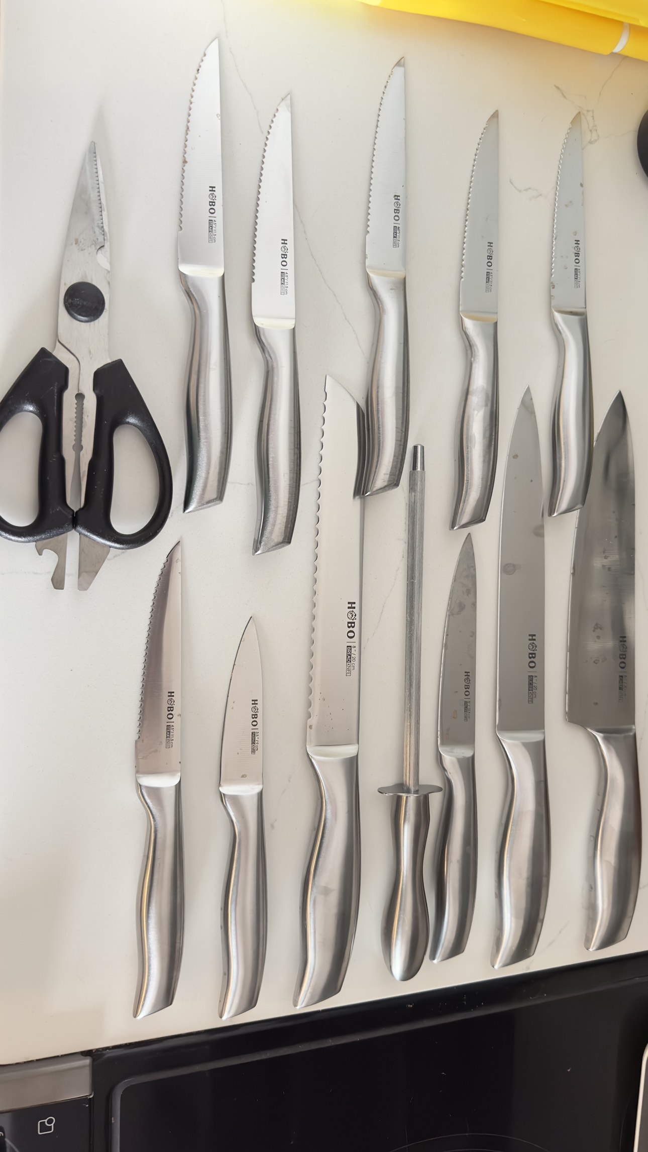 Knife set with block