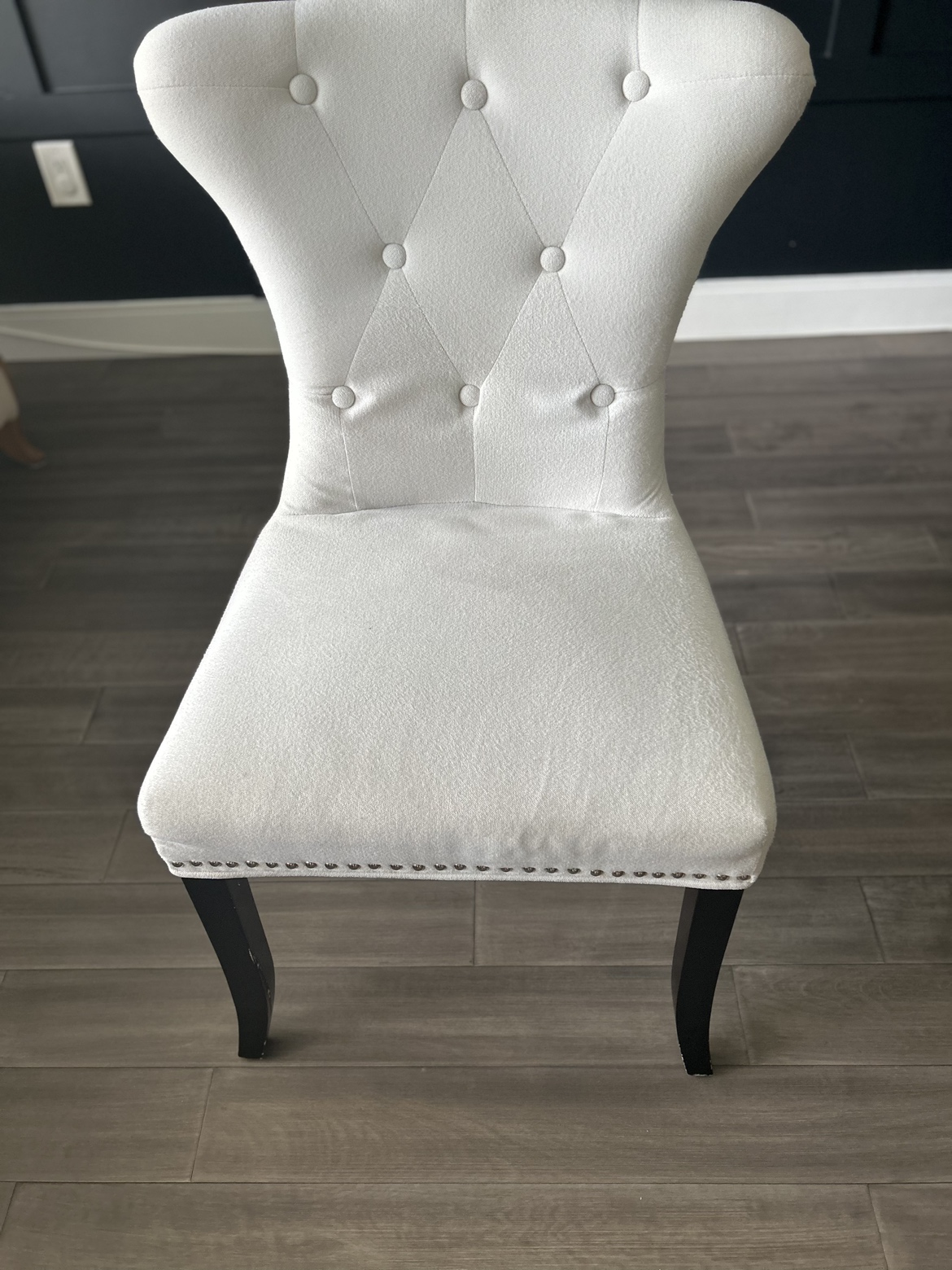 White Studded Dining Chairs * 6 *