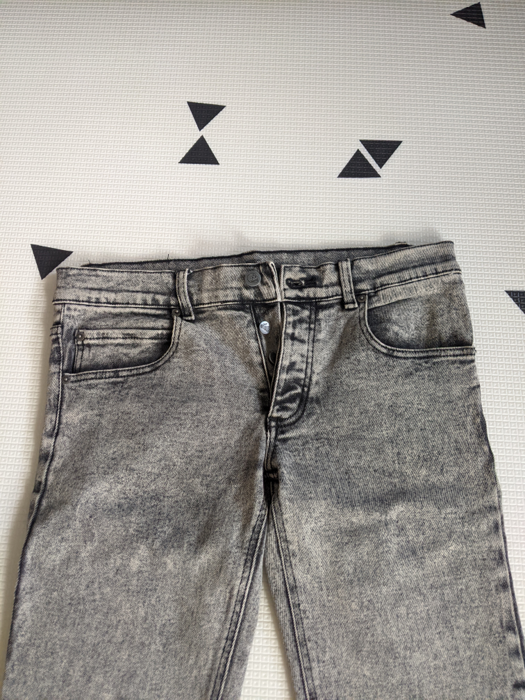 Brand New Grey Acid Wash Straight Leg Jeans image indicator(2)