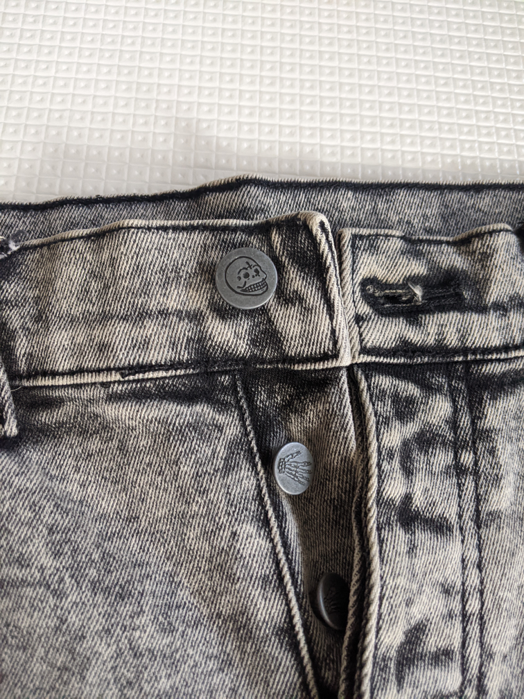 Brand New Grey Acid Wash Straight Leg Jeans image indicator(3)