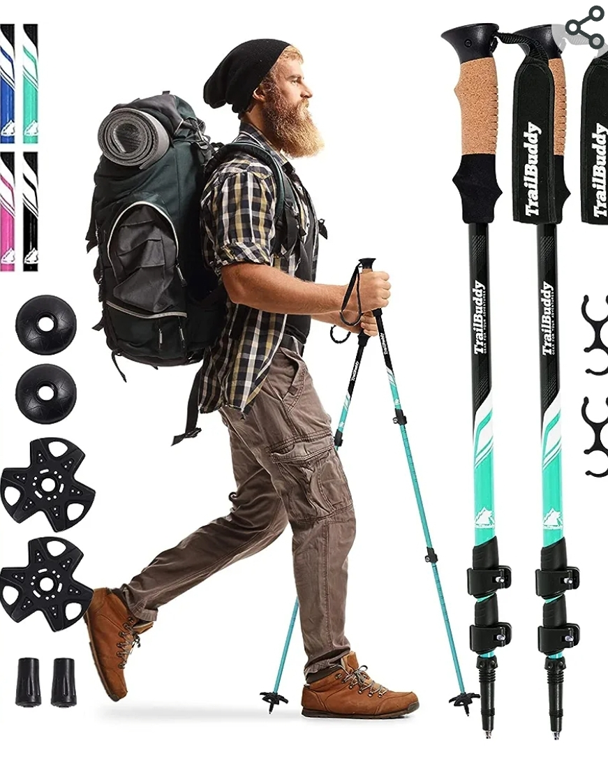 TrailBuddy Collapsible Hiking Poles - Ultralight Aluminum thumbnail
