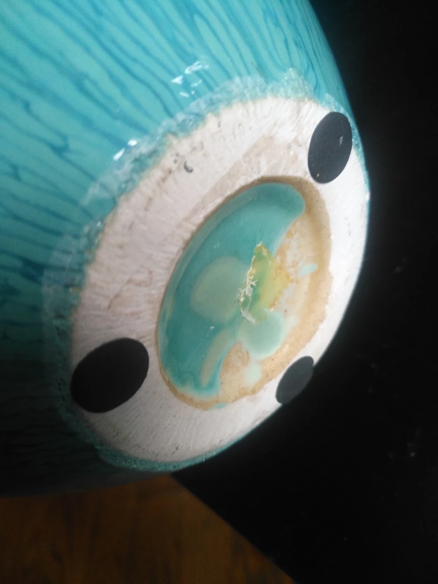 stunning turquoise ceramic vase - photo 2