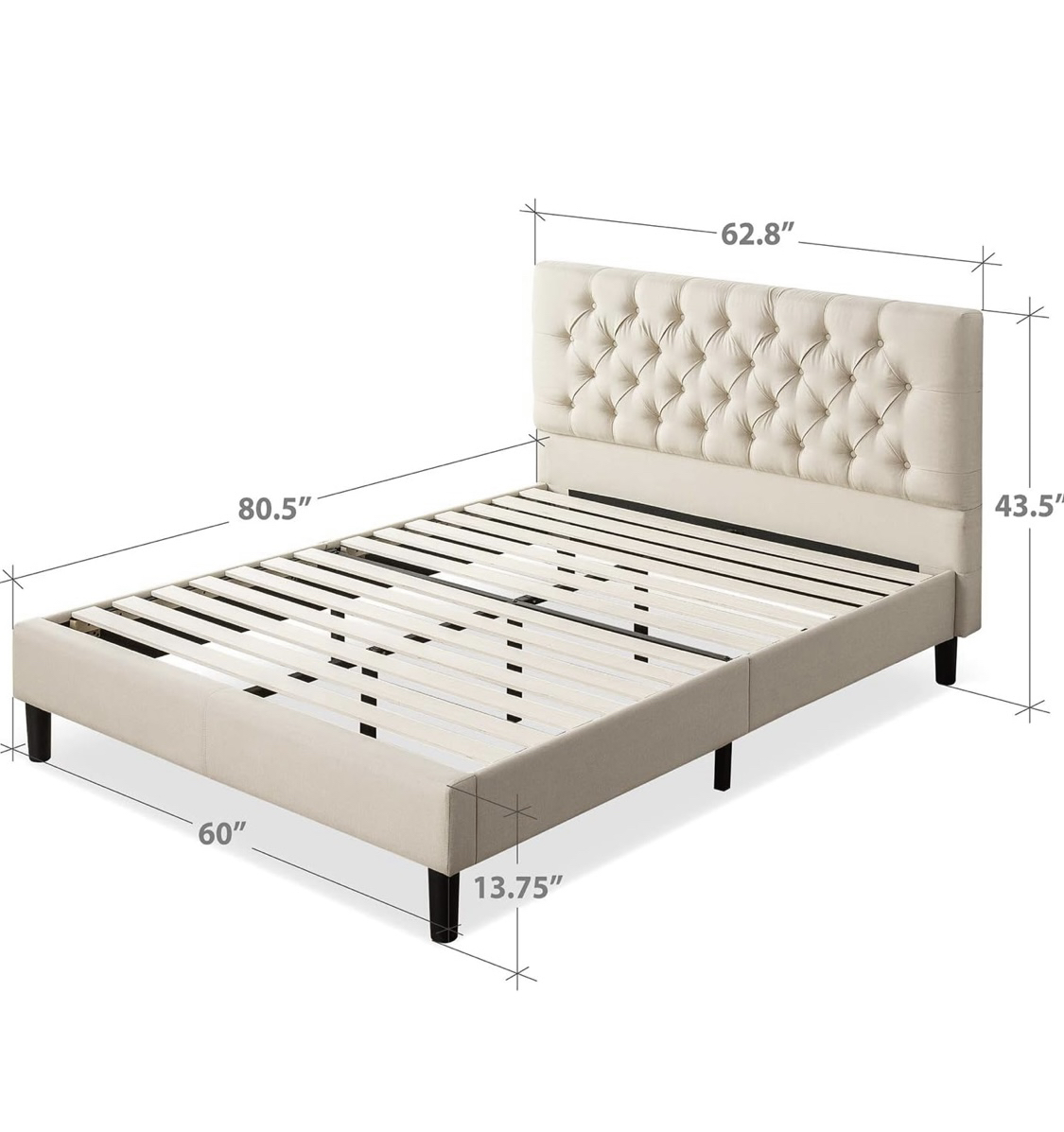 Queen) ZINUS Misty Upholstered Platform Bed Frame - photo 4
