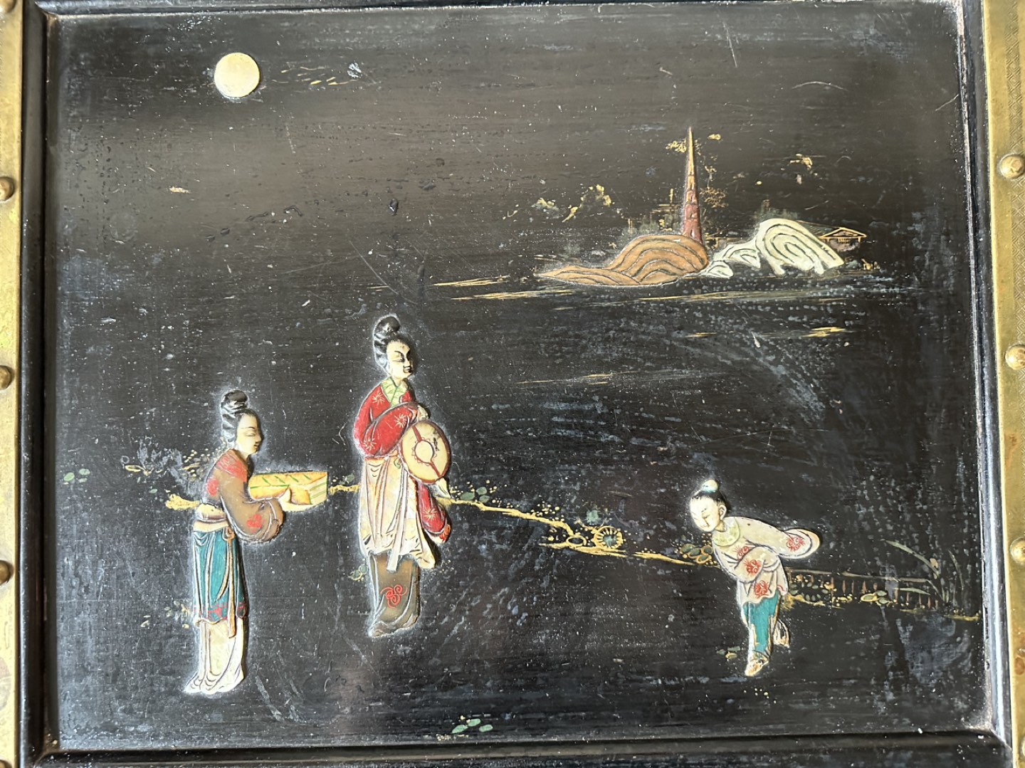Vintage Solid Wooden Treasure Chest (with Dragon Design) - photo 2