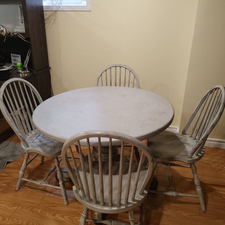 Round table with four chairs