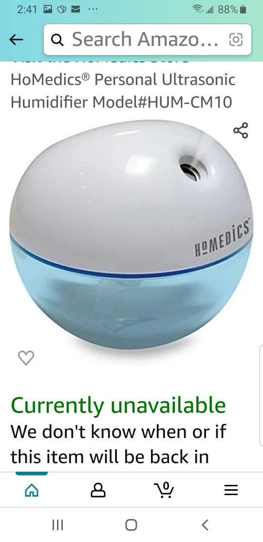 HO-MEDICS Portable Personal Humidifier, HUM-CM10, Ultrasonic image indicator(4)