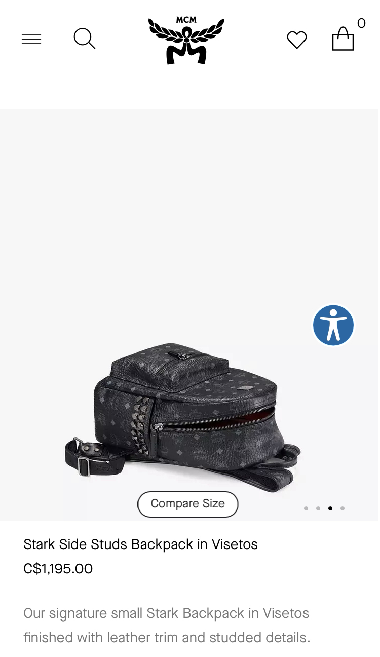 MCM Stark Side Studs Backpack in Visetos - photo 4