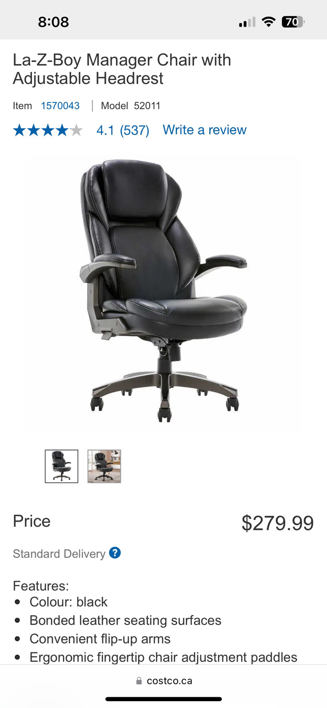 Office chair (La-Z-Boy). Less than 3 years old - photo 2