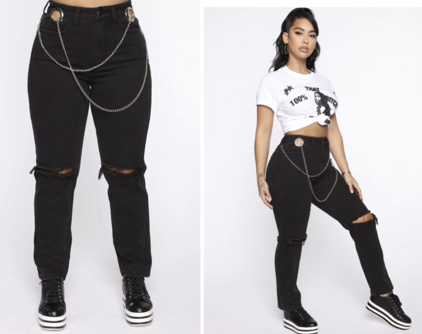 [BRAND NEW] Black Ripped Boyfriend Jeans thumbnail