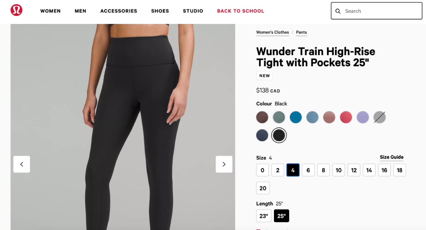 Lululemon Wunder Train High-Rise Tights with Pockets 25”, Size 4 - photo 2