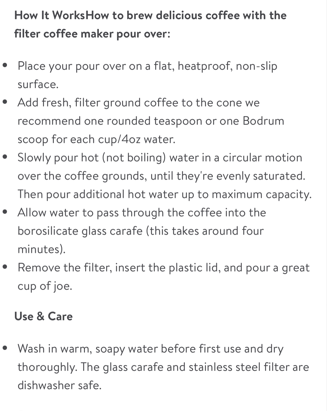 Bodum Pour Over Coffee Maker 34oz image indicator(5)