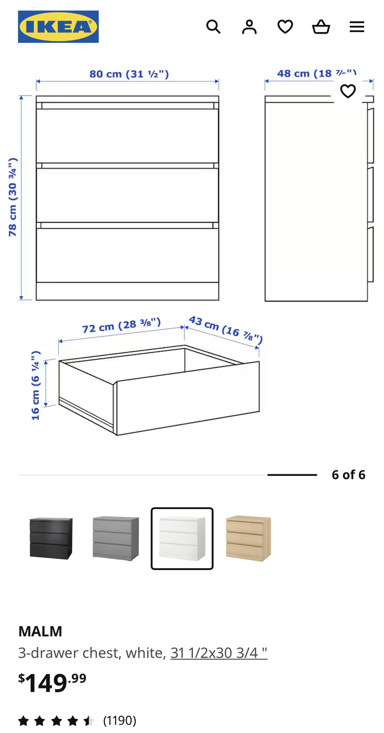 Malm 3 drawer dresser - photo 3
