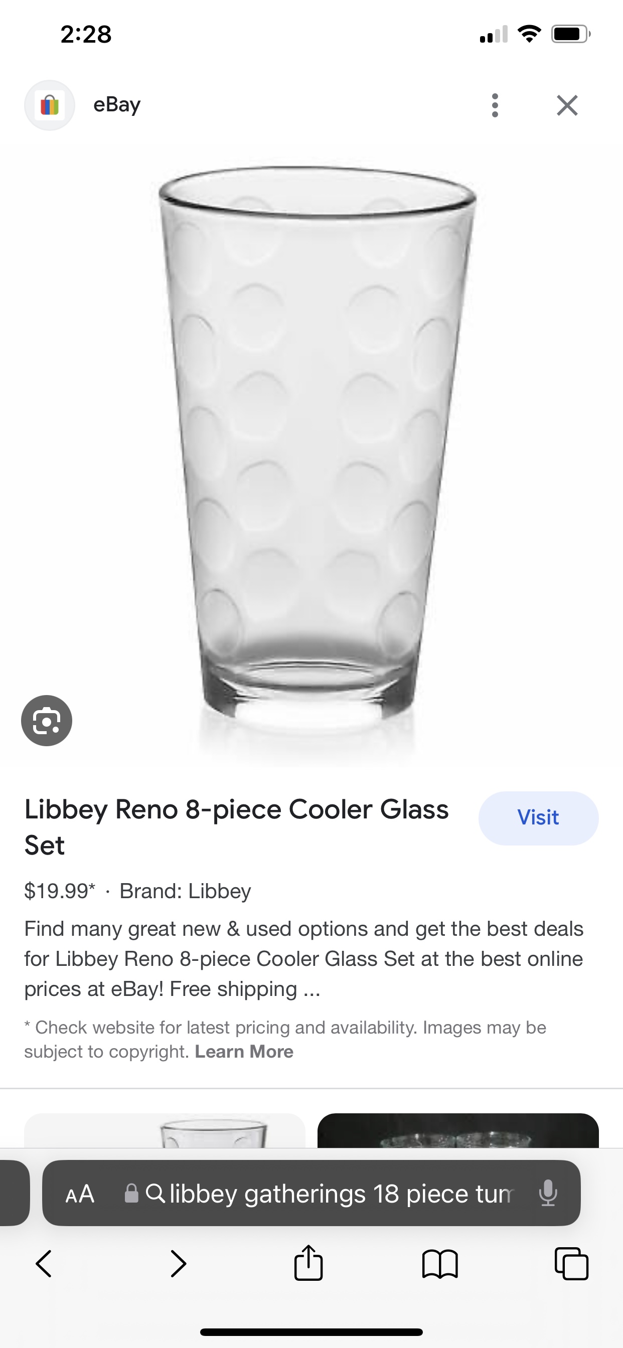 18 pc glass set tall and short - photo 4
