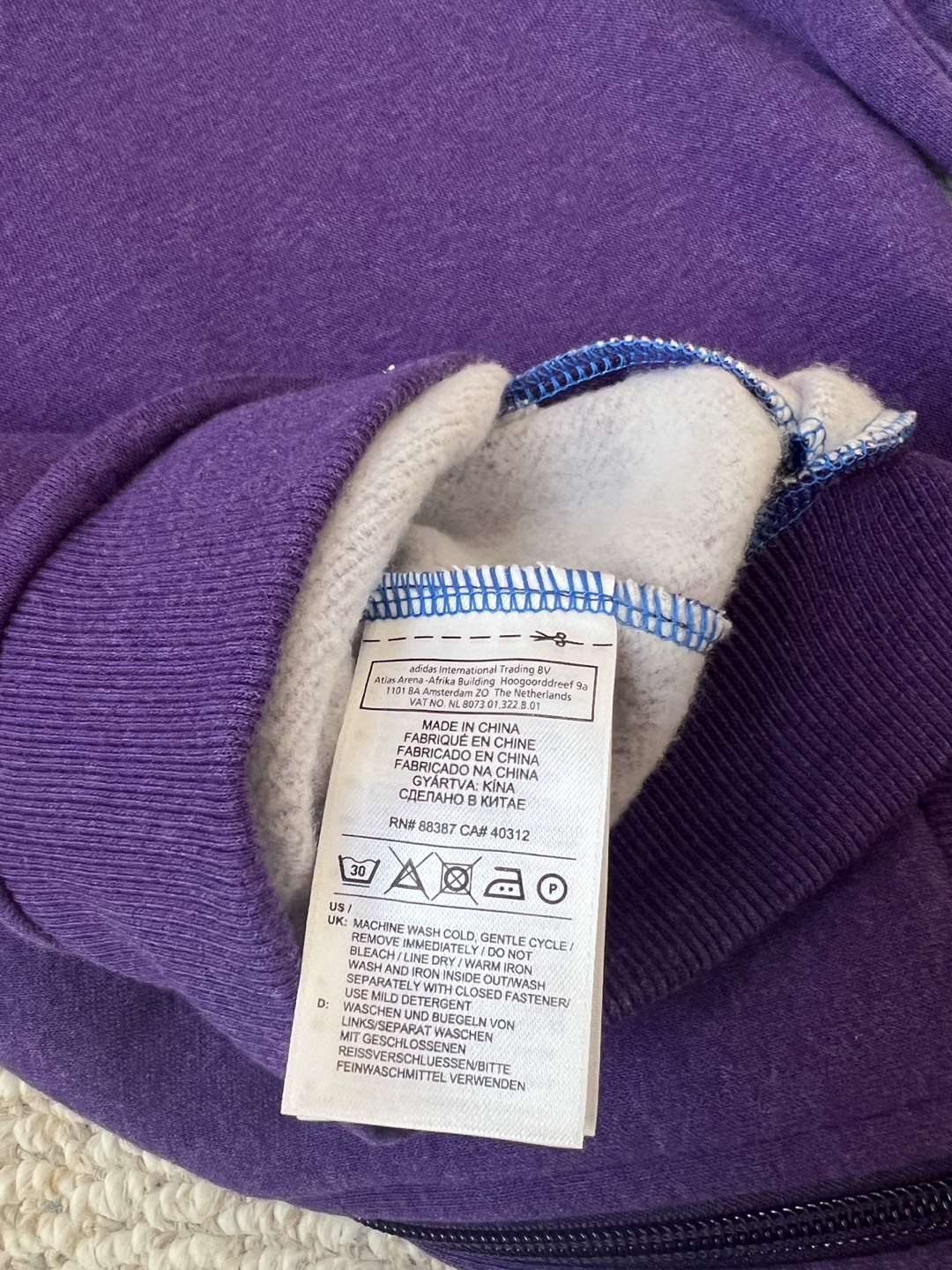 Adidas original purple classic track Jacket Retail $100+ image indicator(6)