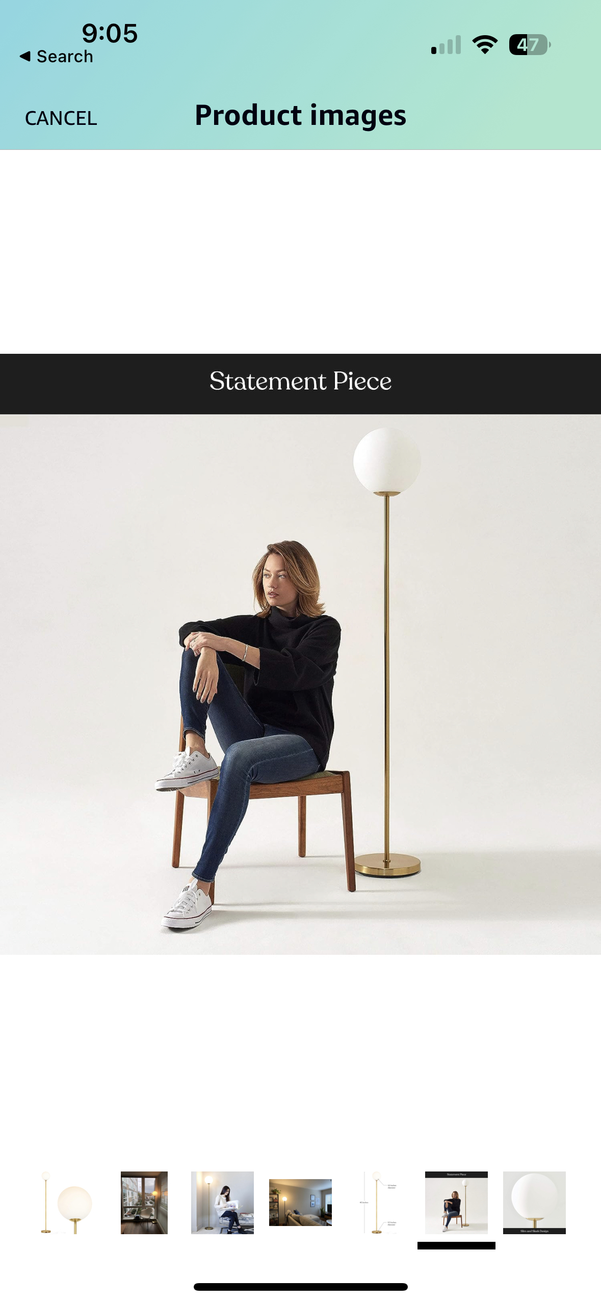 Globe floor lamp