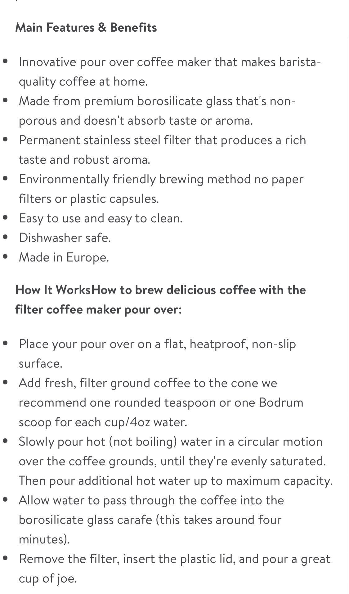 Bodum Pour Over Coffee Maker 34oz image indicator(4)