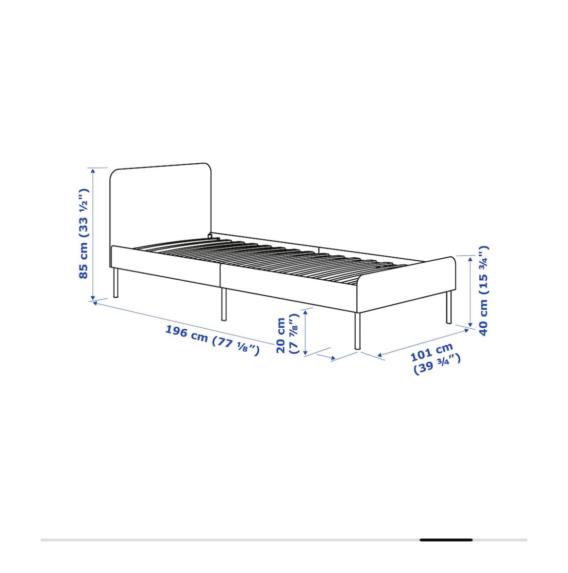 Ikea bed frame with mattress(~8/27) - photo 2