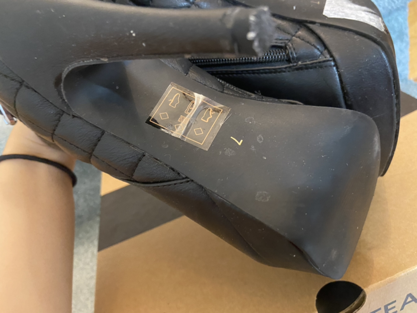 Le Chateau Black Faux Leather Heel Boots image indicator(8)