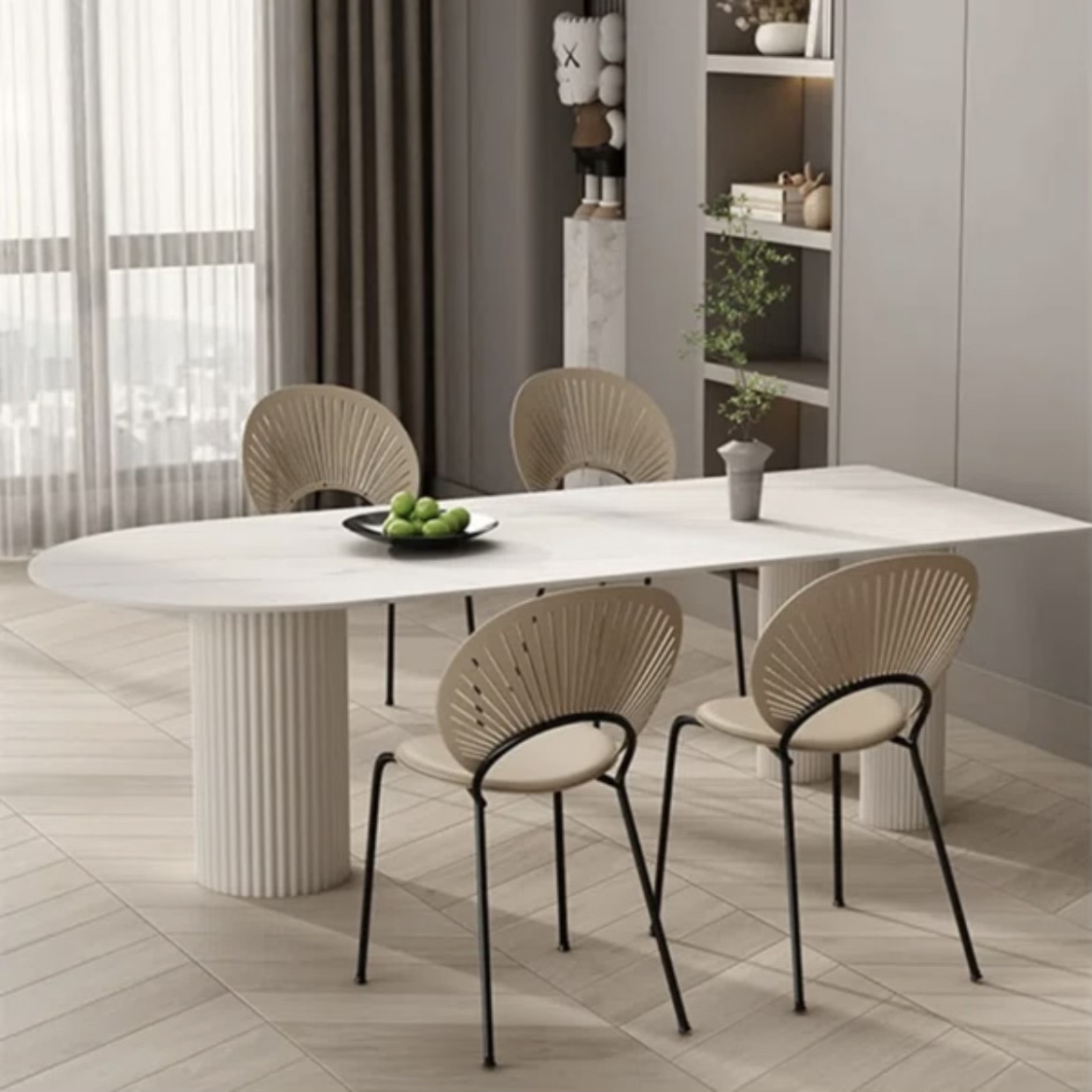 Lexly Oval Marble Dining Table - photo 2