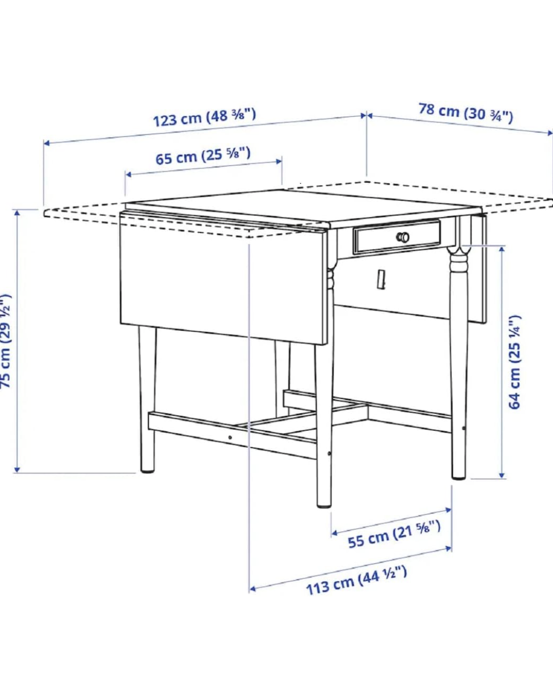 Ikea drop leaf table with 2 chairs image indicator(2)