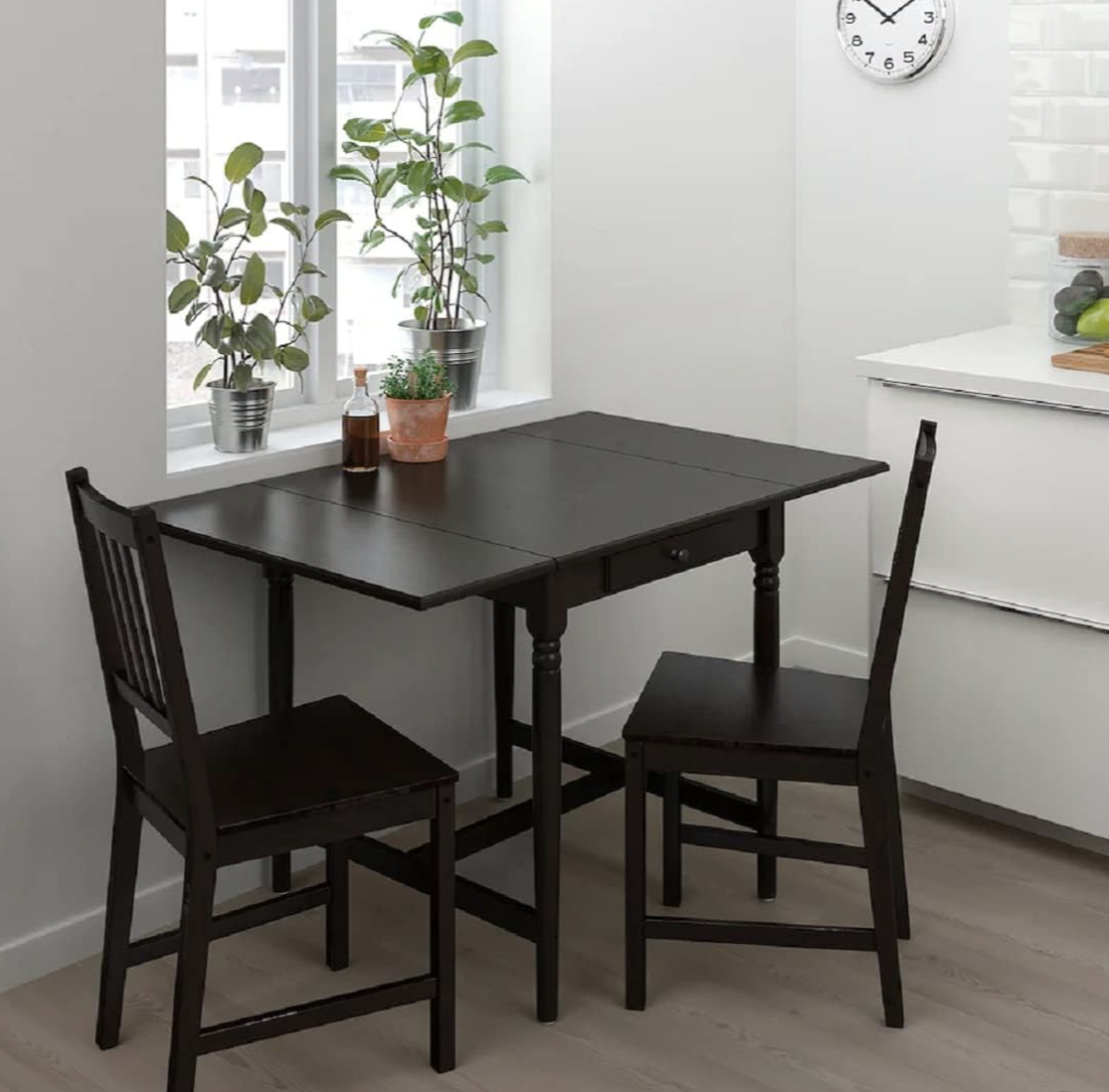 Ikea drop leaf table with 2 chairs image indicator(4)