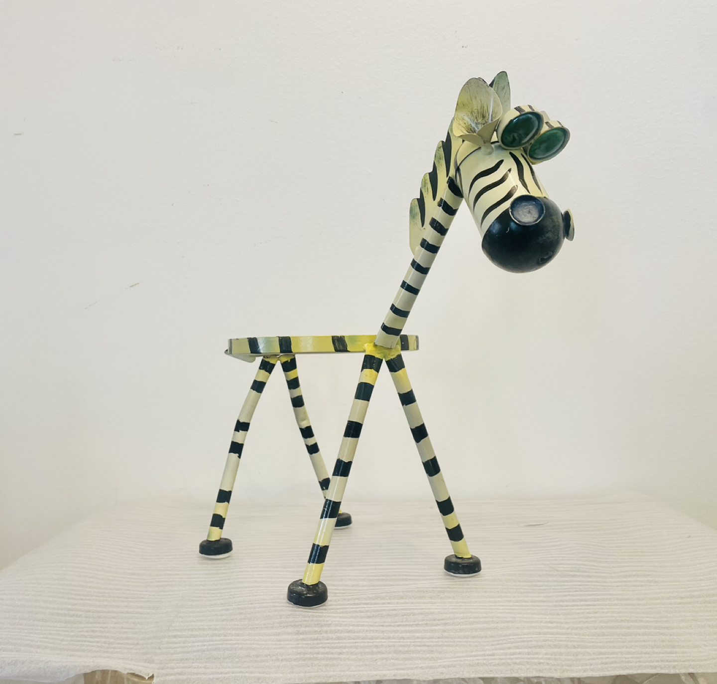 Wrought Iron Zebra Flower Pot/Vase Decor 7”R Pot/16”H x 18”L - photo 2