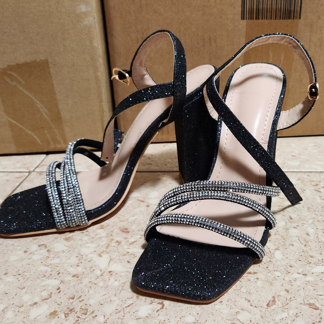 Women Glamorous Glitter Heeled Sandals - photo 3