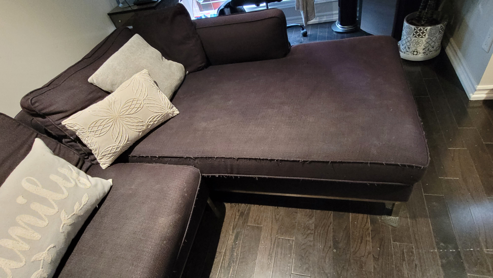Black right side sectional sofa with silver metal legs $200 obo - photo 4