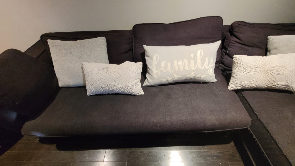 Black right side sectional sofa with silver metal legs $200 obo - photo 5