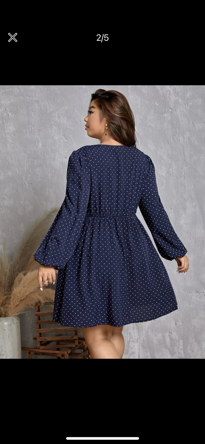 Plus polka dot dress - photo 2