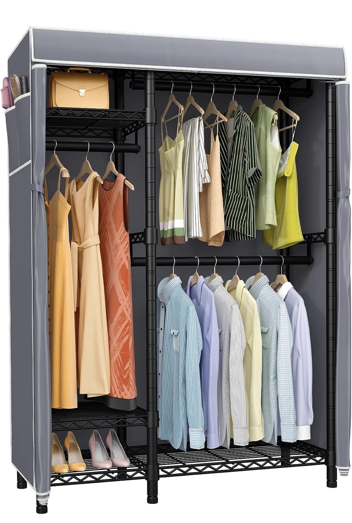 Wardrobe / covered clothes rack