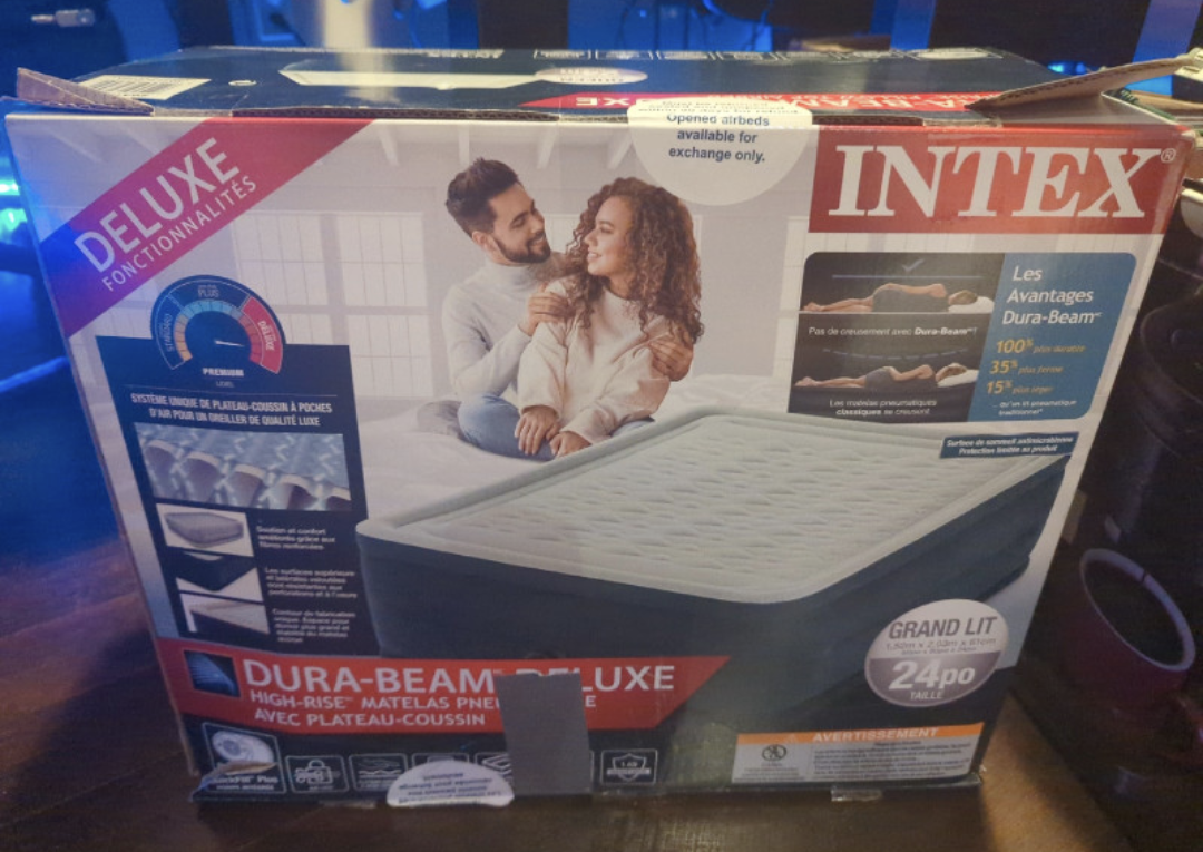 Intex air mattress queen brand with internal pump thumbnail