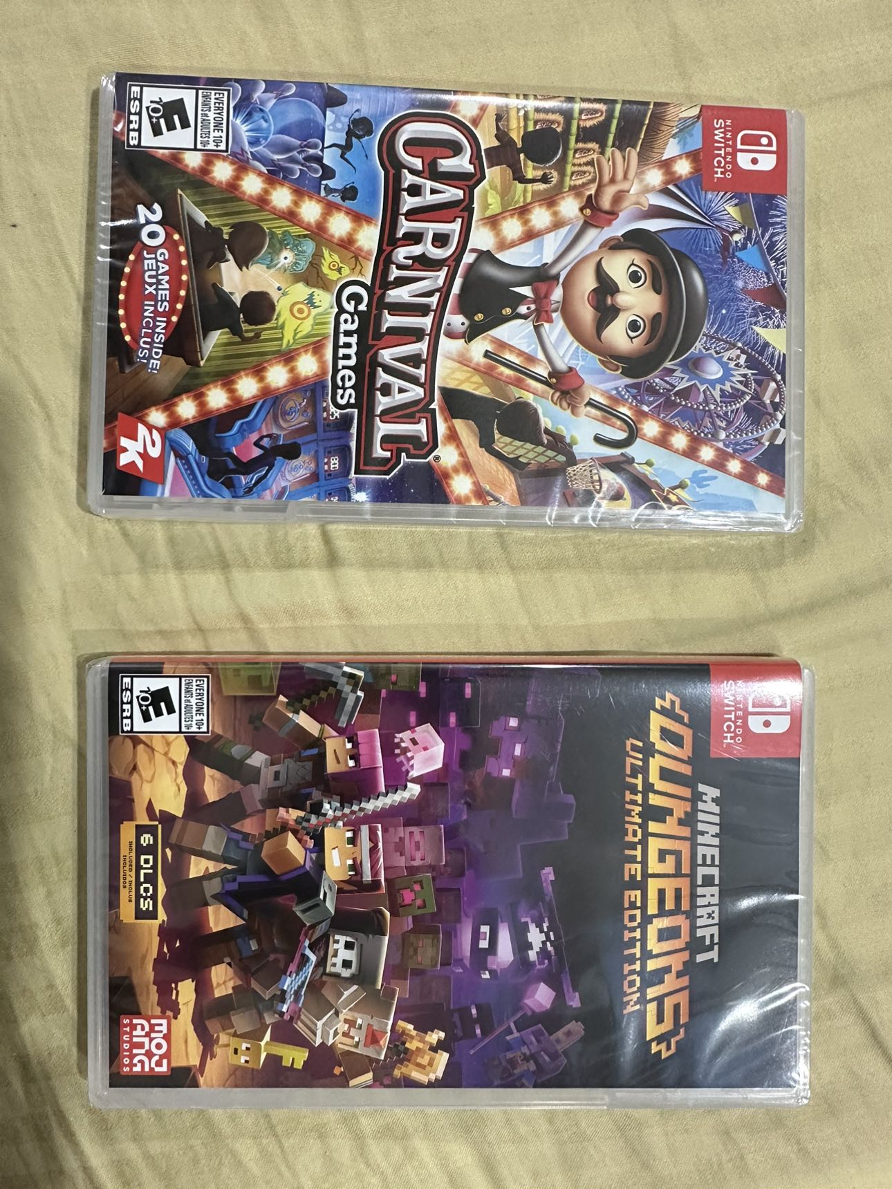 Nintendo switch games( Mincraft & carnival )