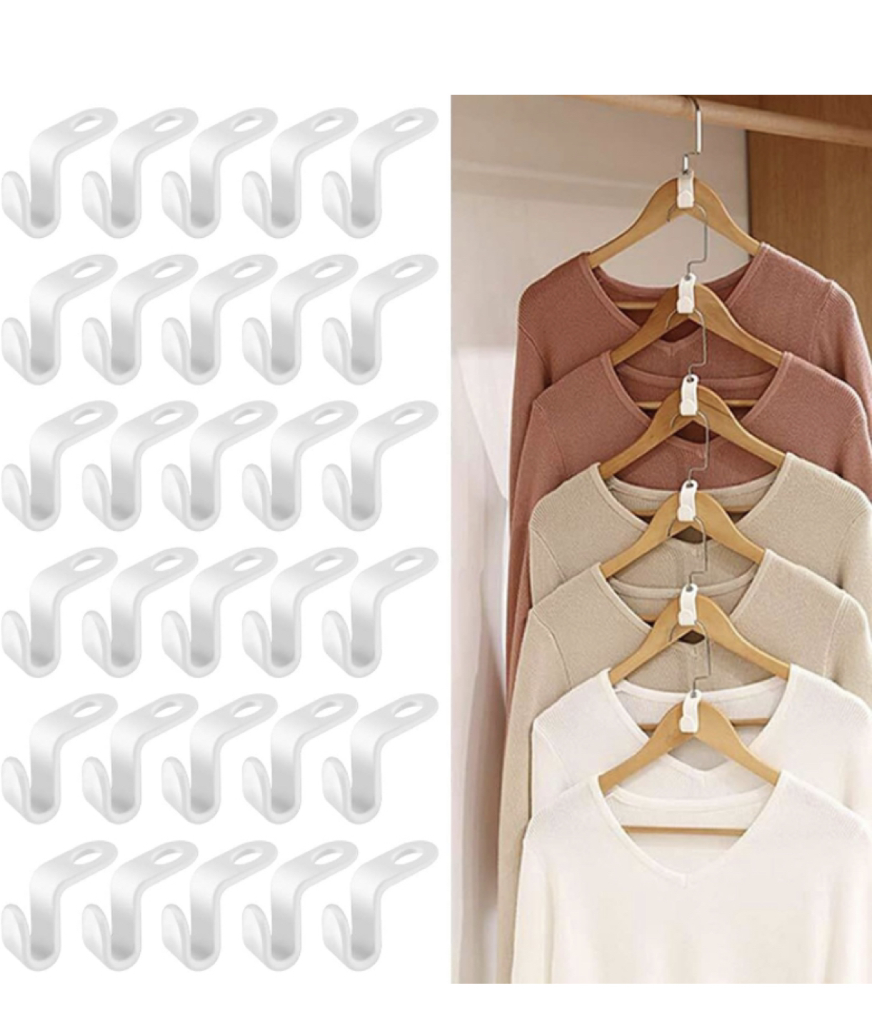30 piece space saving cascading hanger clips - new thumbnail