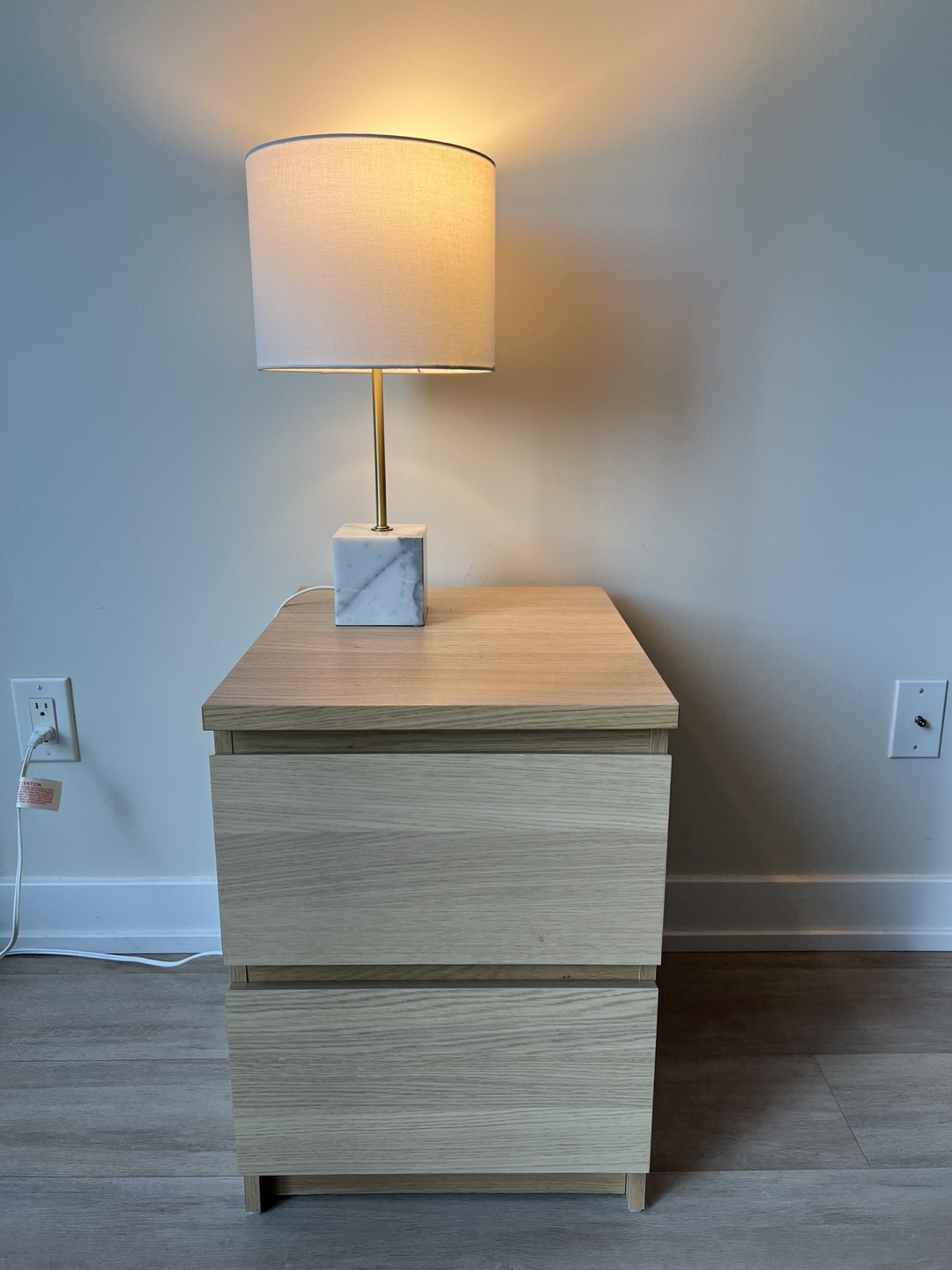 MOVING SALE! IKEA nightstand & table lamp. - photo 2