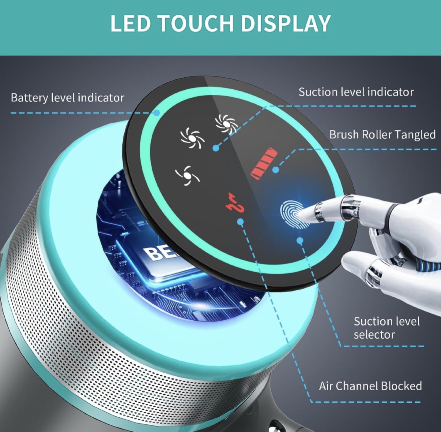 Cordless Vacuum Cleaner with LED touch display - photo 2
