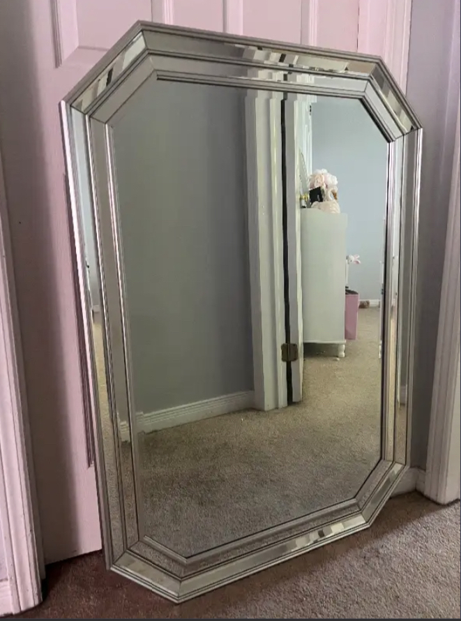 Large mirror to hang on wall or to be used as a vanity mirror thumbnail