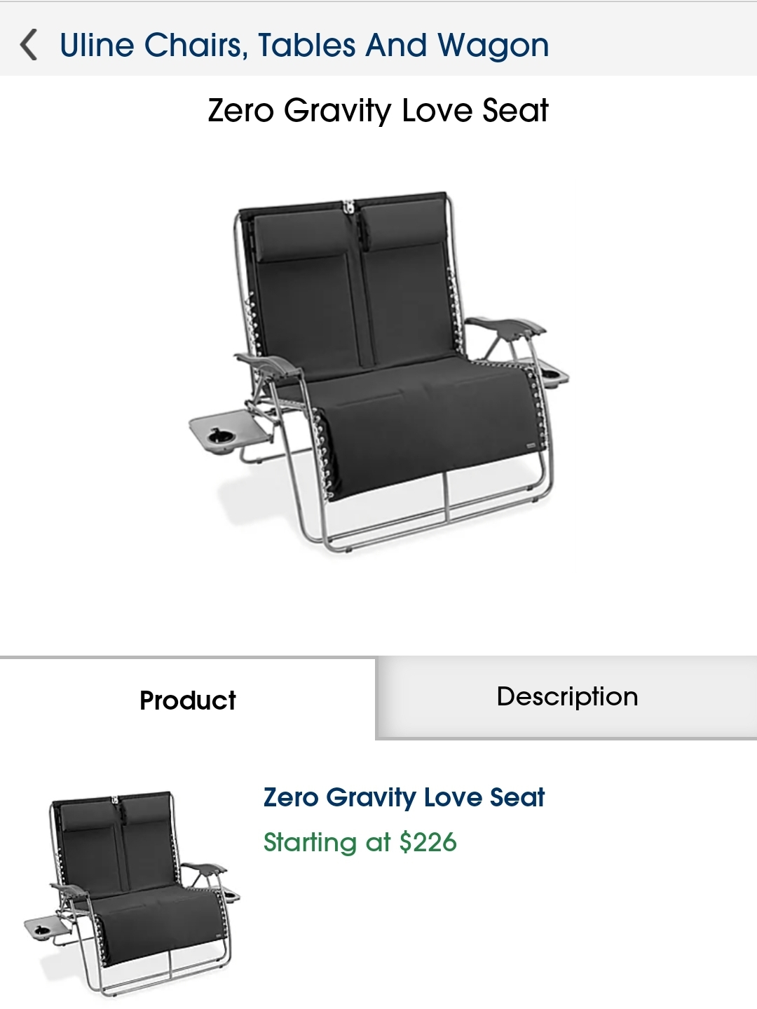 NEVER OPENED Zero Gravity Loveseat