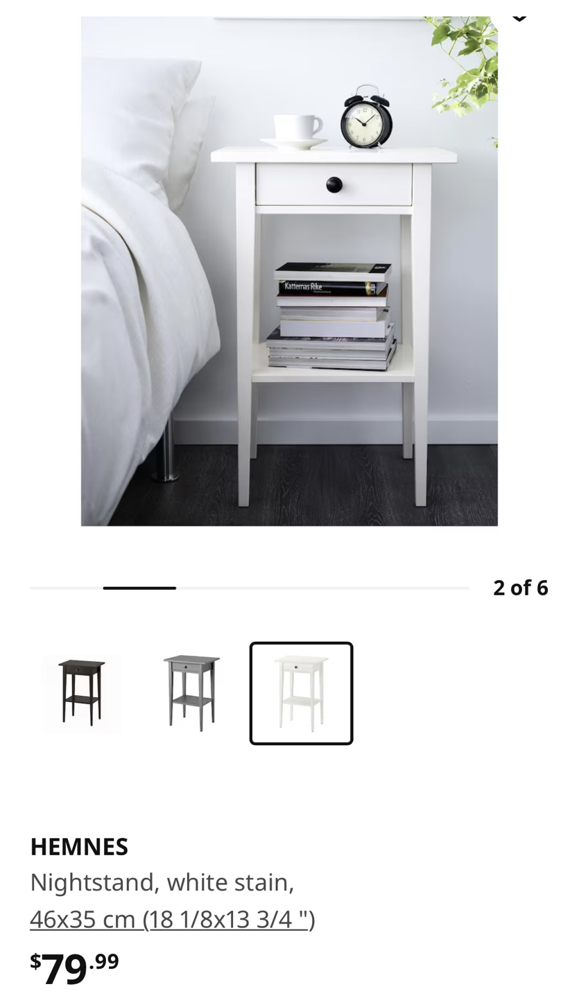 Ikea Hemnes  Nightstand(white) - photo 4