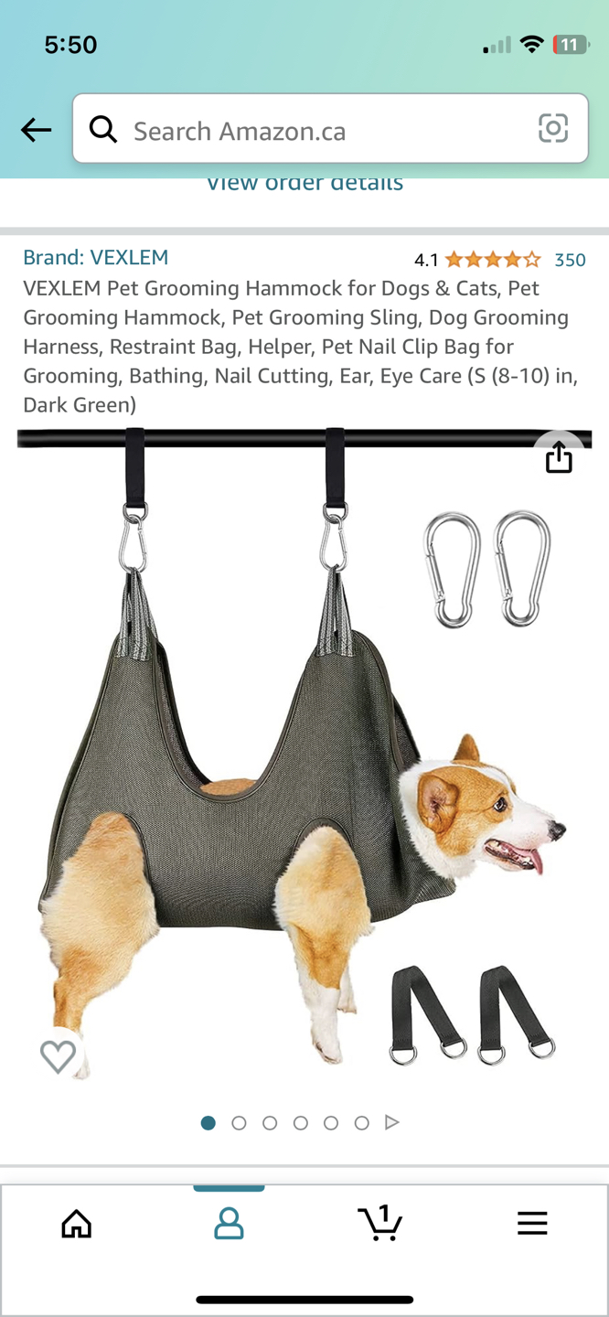 Pet grooming hammock