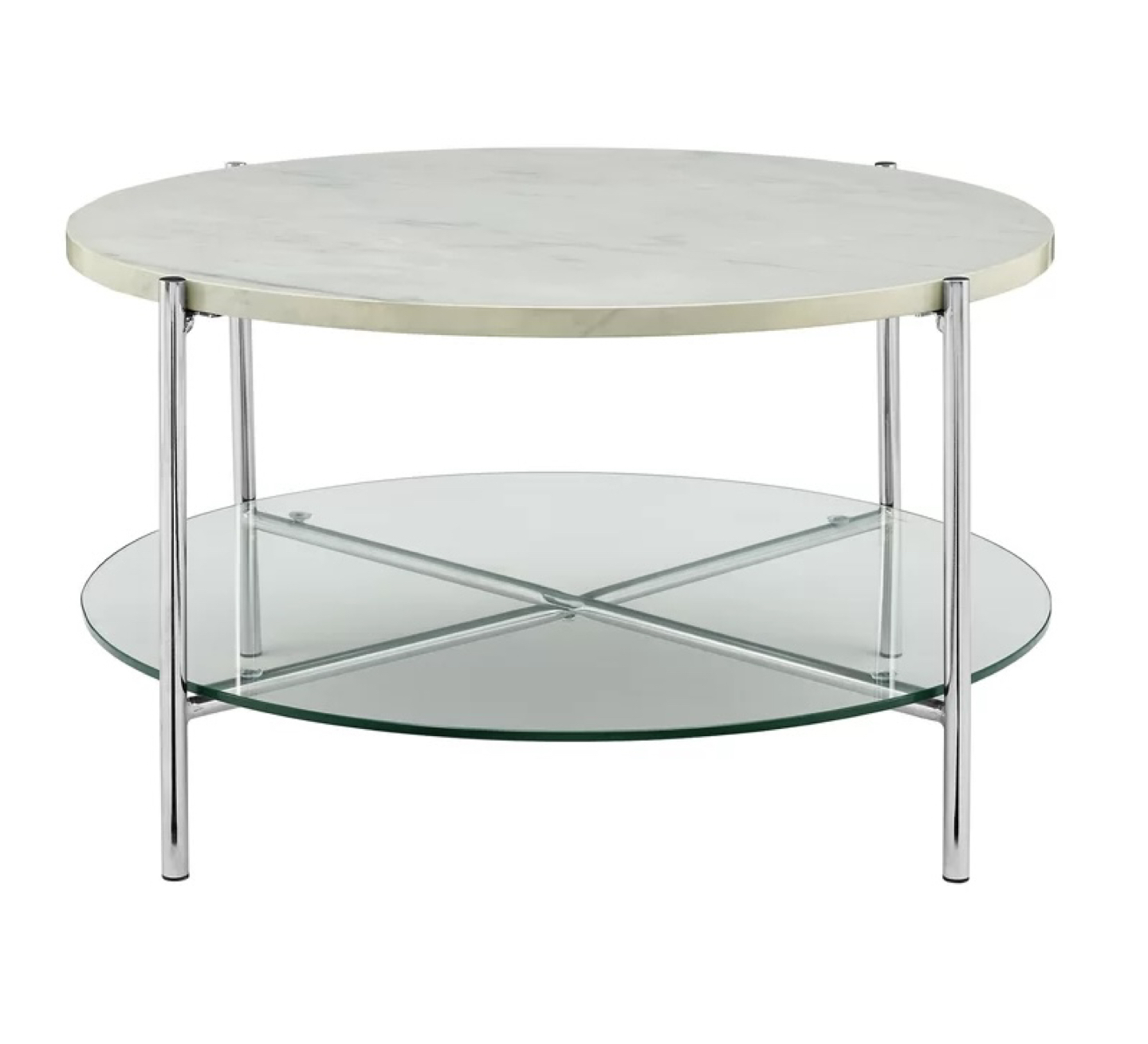 White Marble Coffee Table Round - photo 2