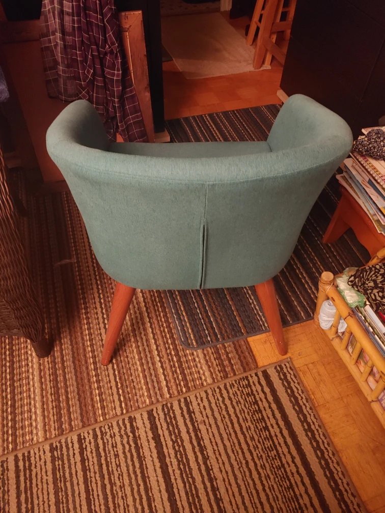 Teal Polyester Accent Chair - photo 2